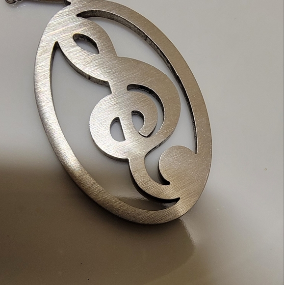 STAINLESS STEEL Music G-clef pendant/necklace. Unisex.Nwt* - Picture 2 of 6